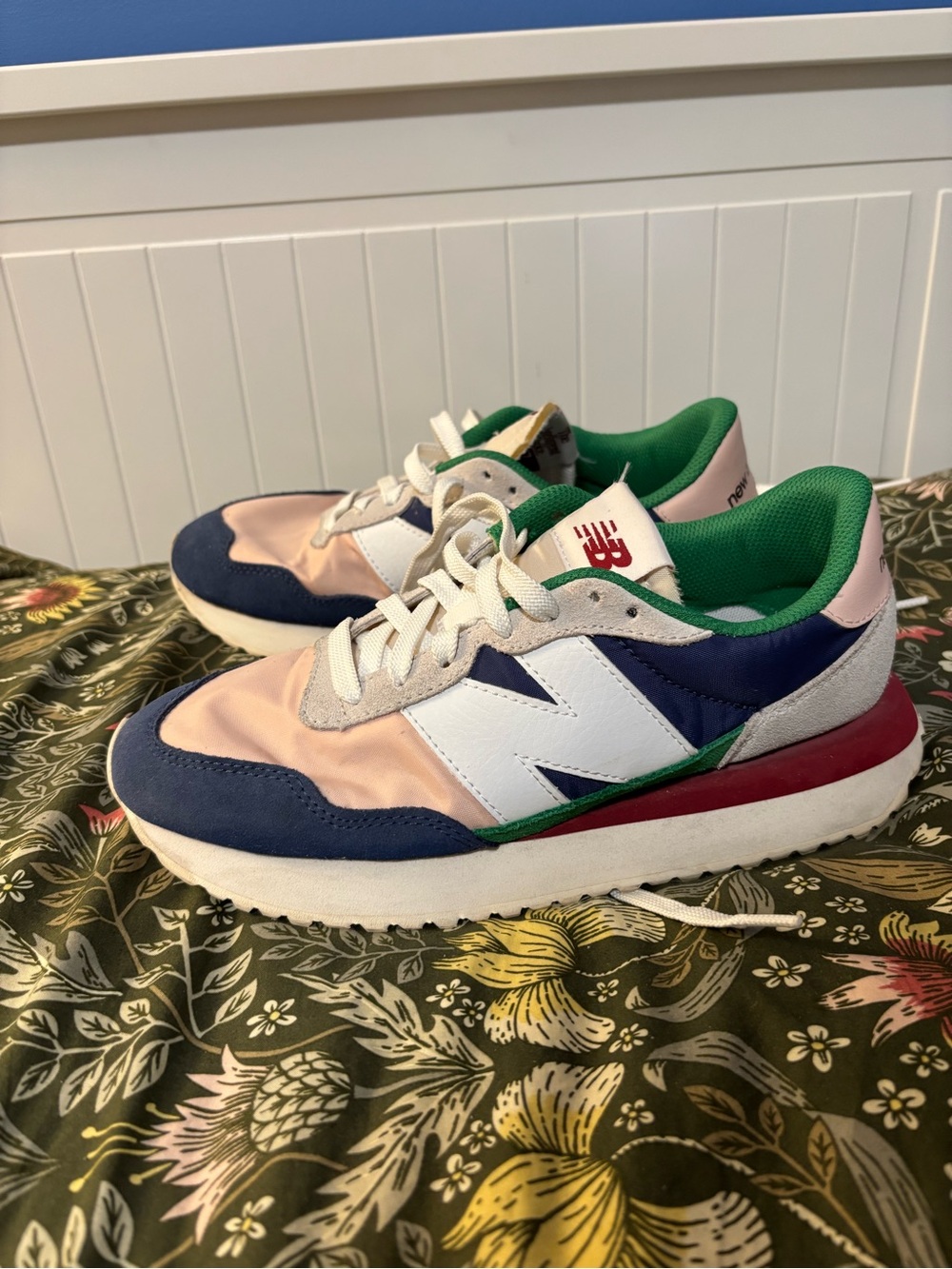 New Balance 237 Multicolor Sneakers – Navy/Pink/Green – Size 8.5